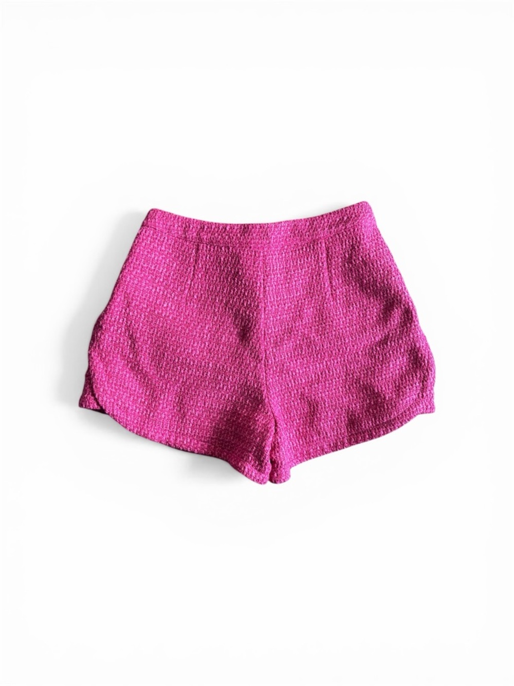 Buddy Love Hot Pink Tweed High-Waist Pocket Shorts - Picture 2 of 16